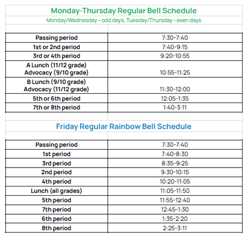 Bell Schedule